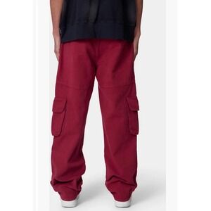MNML Ultra Baggy Pocketeer Denim Burgundy Cargo Pants M2024-D134-BUR-32 Mens 32